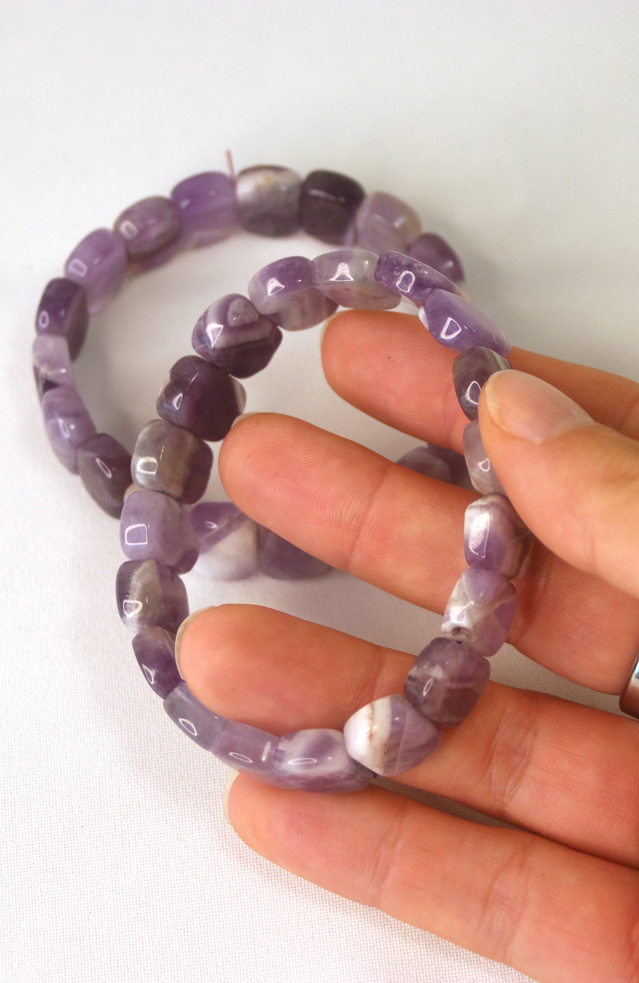 Amethyst Squared Oval Bracelet